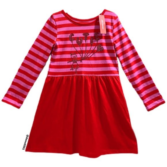 NWT Joe Fresh Girls “Cutie” Red/Pink Stripe Dress - Picture 2 of 8